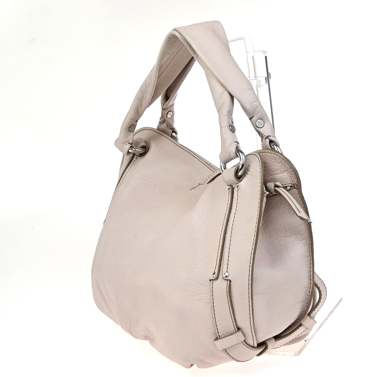 CELINE Logo Bittersweet Shoulder Hand Bag Leather Light Pink SHW 34YH958