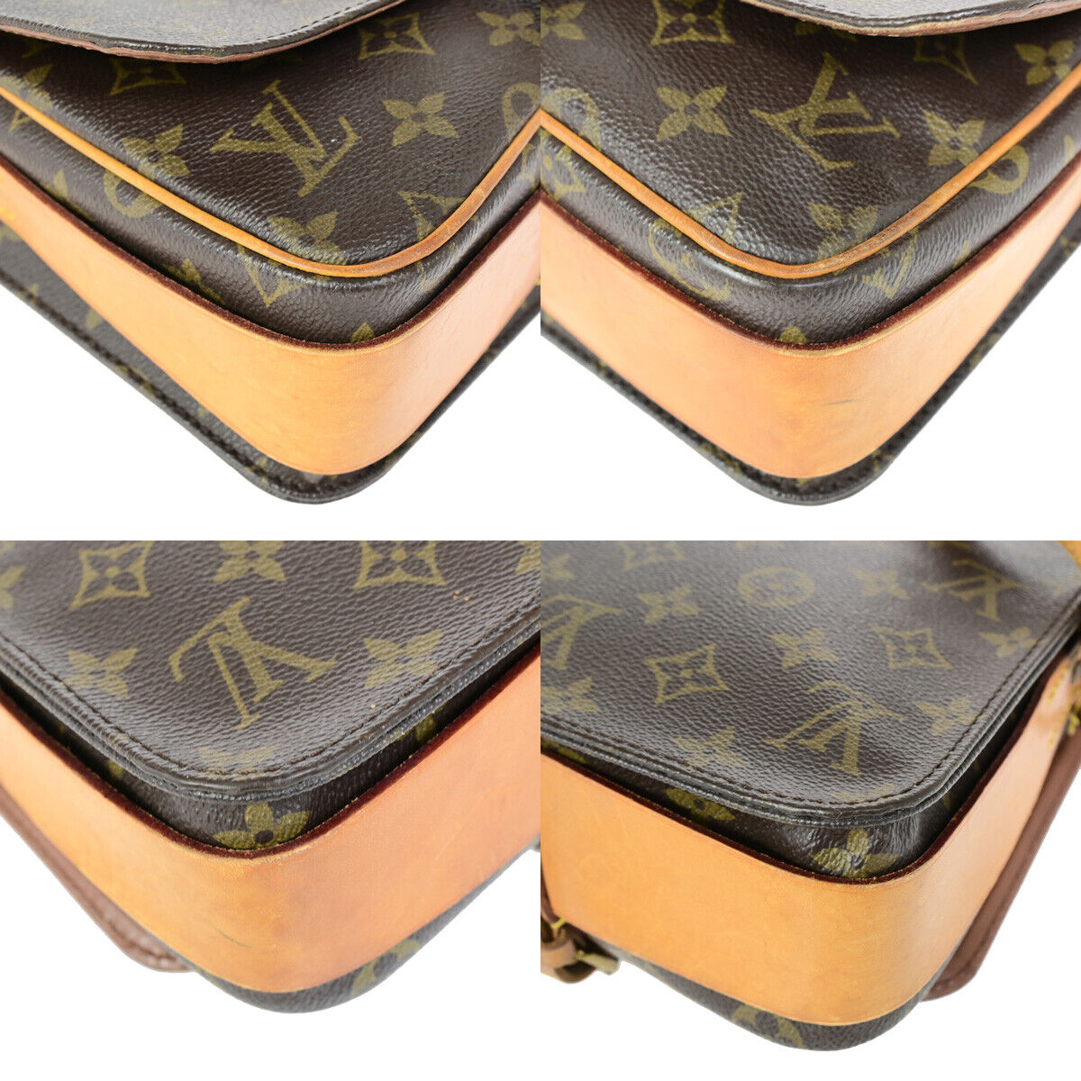LOUIS VUITTON Cartouchiere MM Shoulder Bag Monogram Leather Brown M51253 88YF145