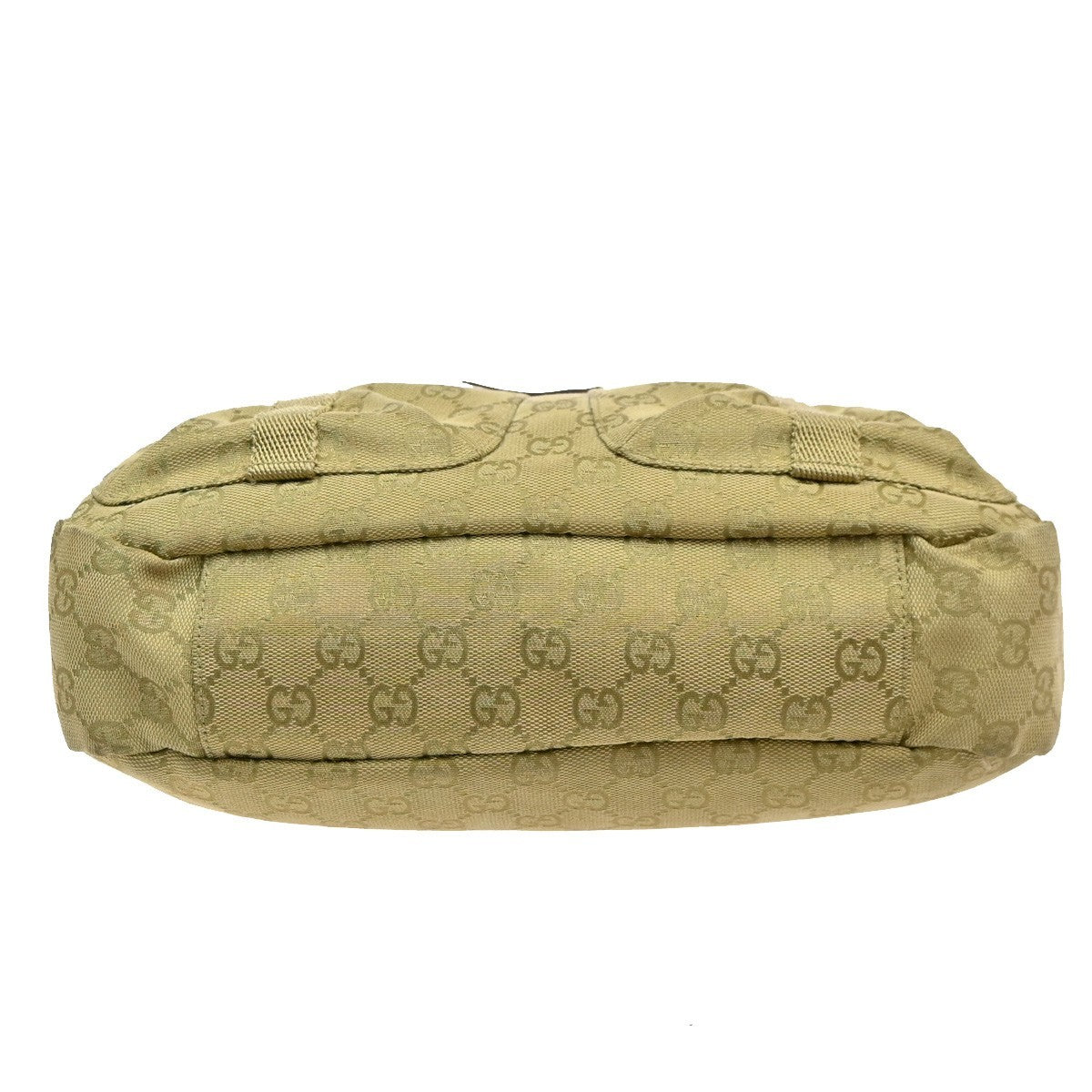 GUCCI Logo GG Pattern Shoulder Bag Canvas Leather Beige GHW Italy 34YJ134