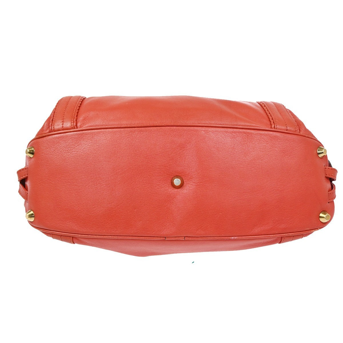 CHLOE Logo Toto Shoulder Bag Leather Red GHW 38TA667