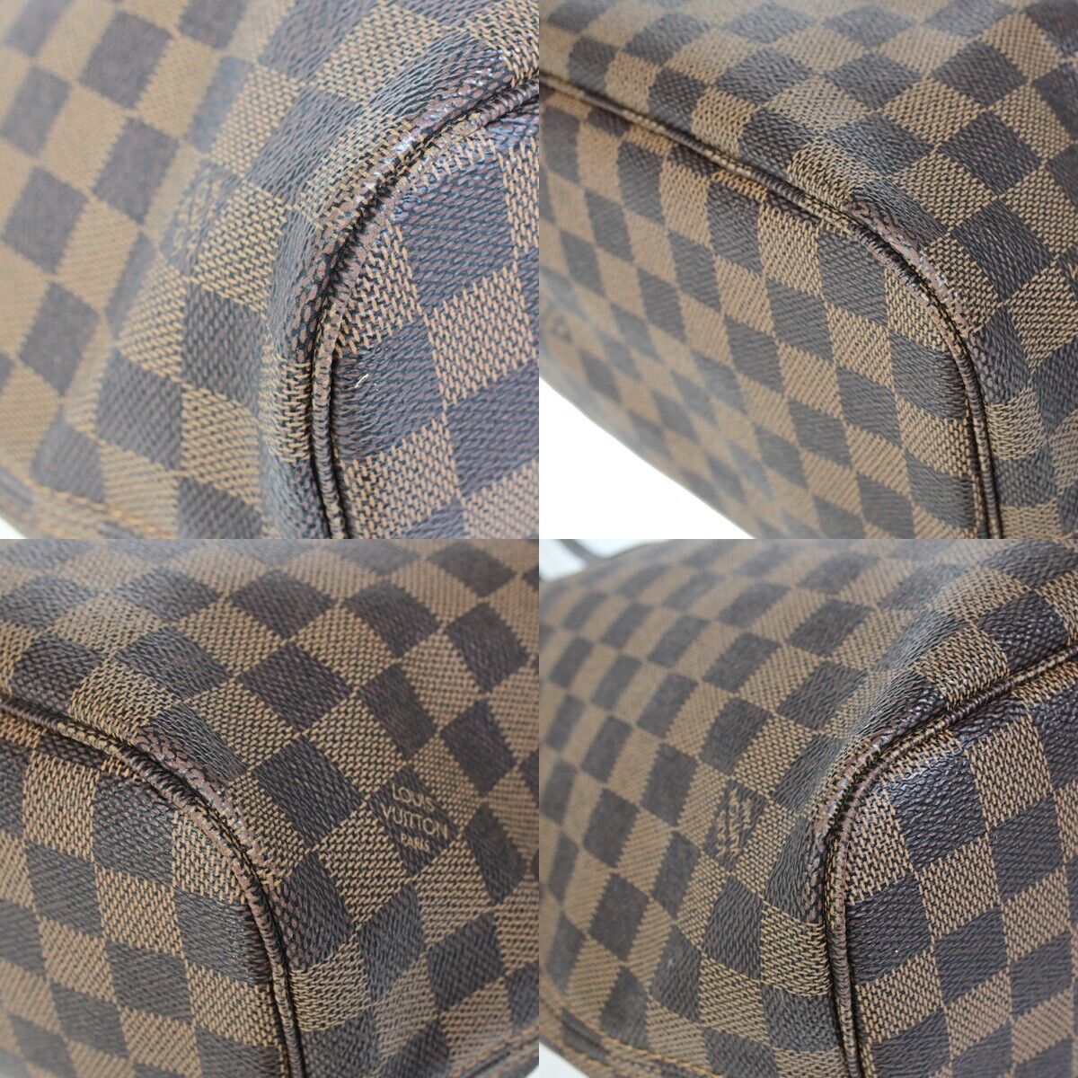 LOUIS VUITTON Neverfull MM Shoulder Bag Damier Ebene Leather BN N51105 29SJ002