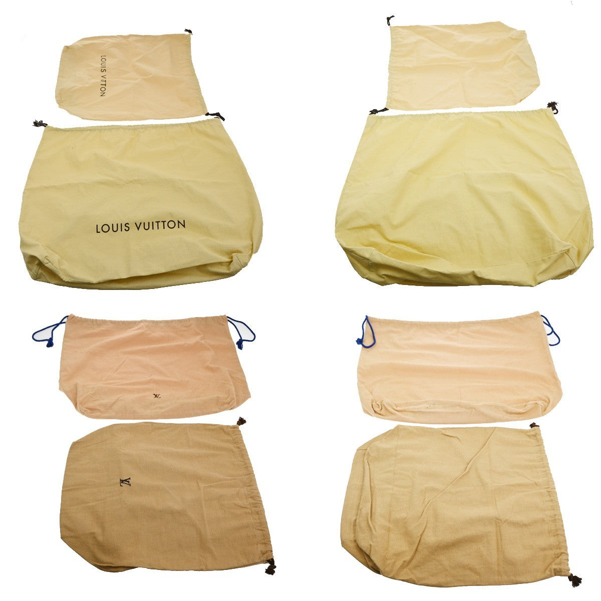 LOUIS VUITTON Logo 30 Set Drawstring Dust Bag Canvas Cotton Beige Brown 62CA727