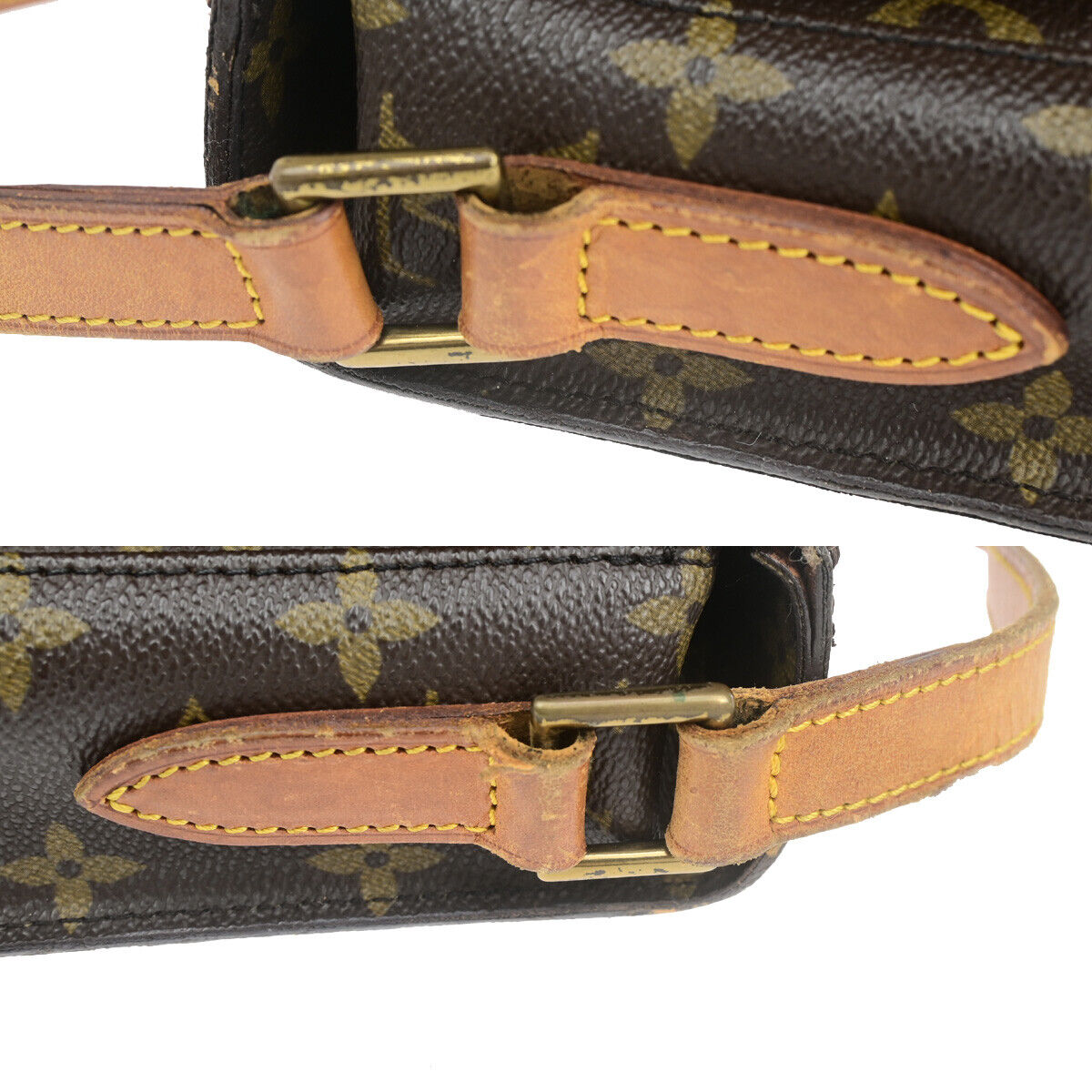 LOUIS VUITTON Saint Cloud GM Shoulder Bag Monogram Leather Brown M51242 30YF362