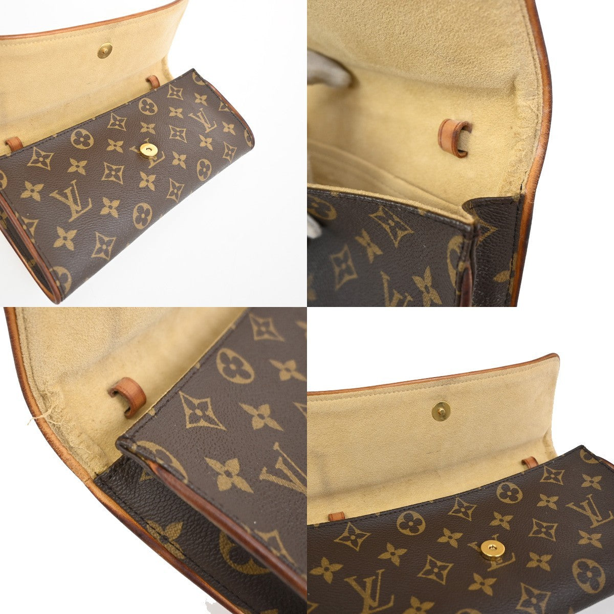 LOUIS VUITTON Pochette Twin GM Clutch Bag Monogram Brown USA M51852 66YJ037
