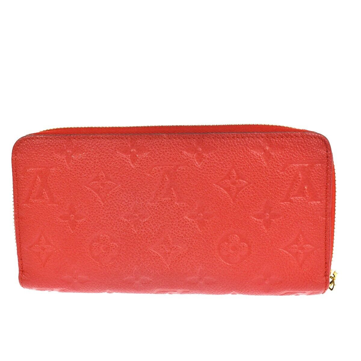 LOUIS VUITTON Zippy Wallet Monogram Empreinte Leather Scarlet M63691 87GA838