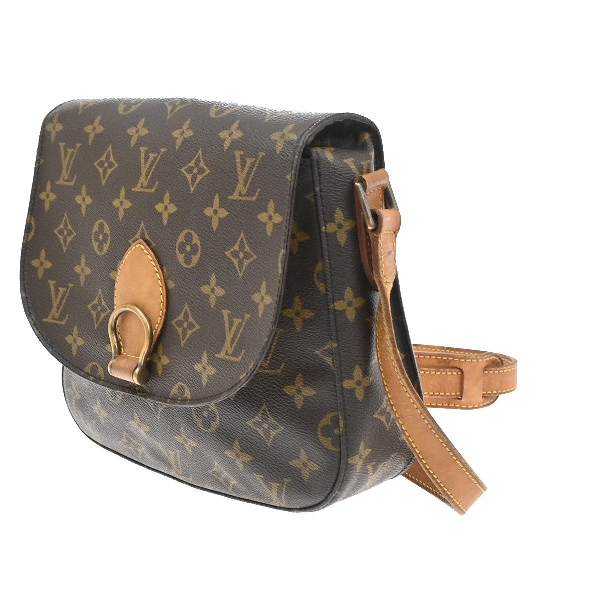 LOUIS VUITTON Saint Cloud GM Shoulder Bag Monogram Leather Brown M51242 34SA130