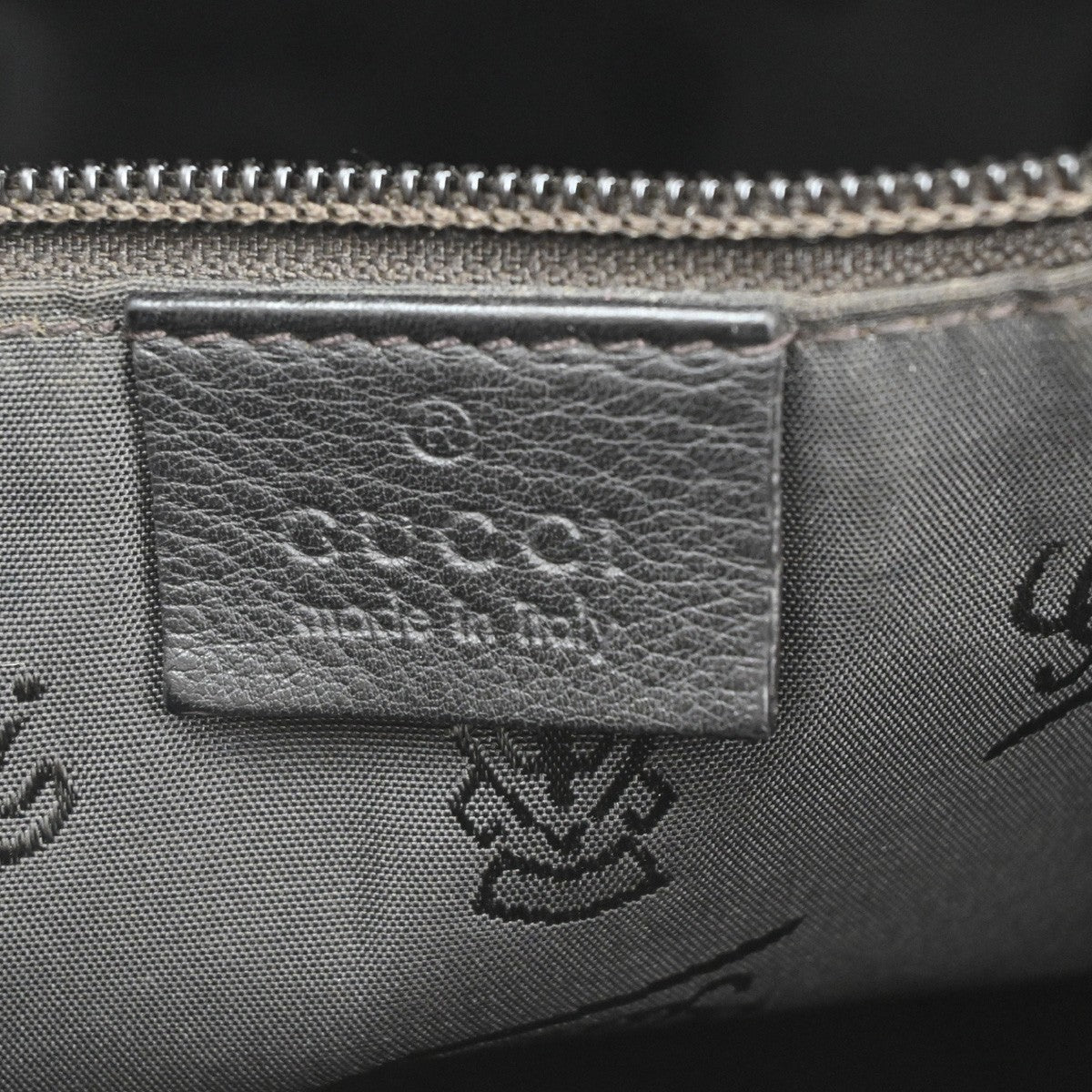 GUCCI GG Logo Guccissima Hand Bag Embossed Leather Brown GHW Italy 36ZA199
