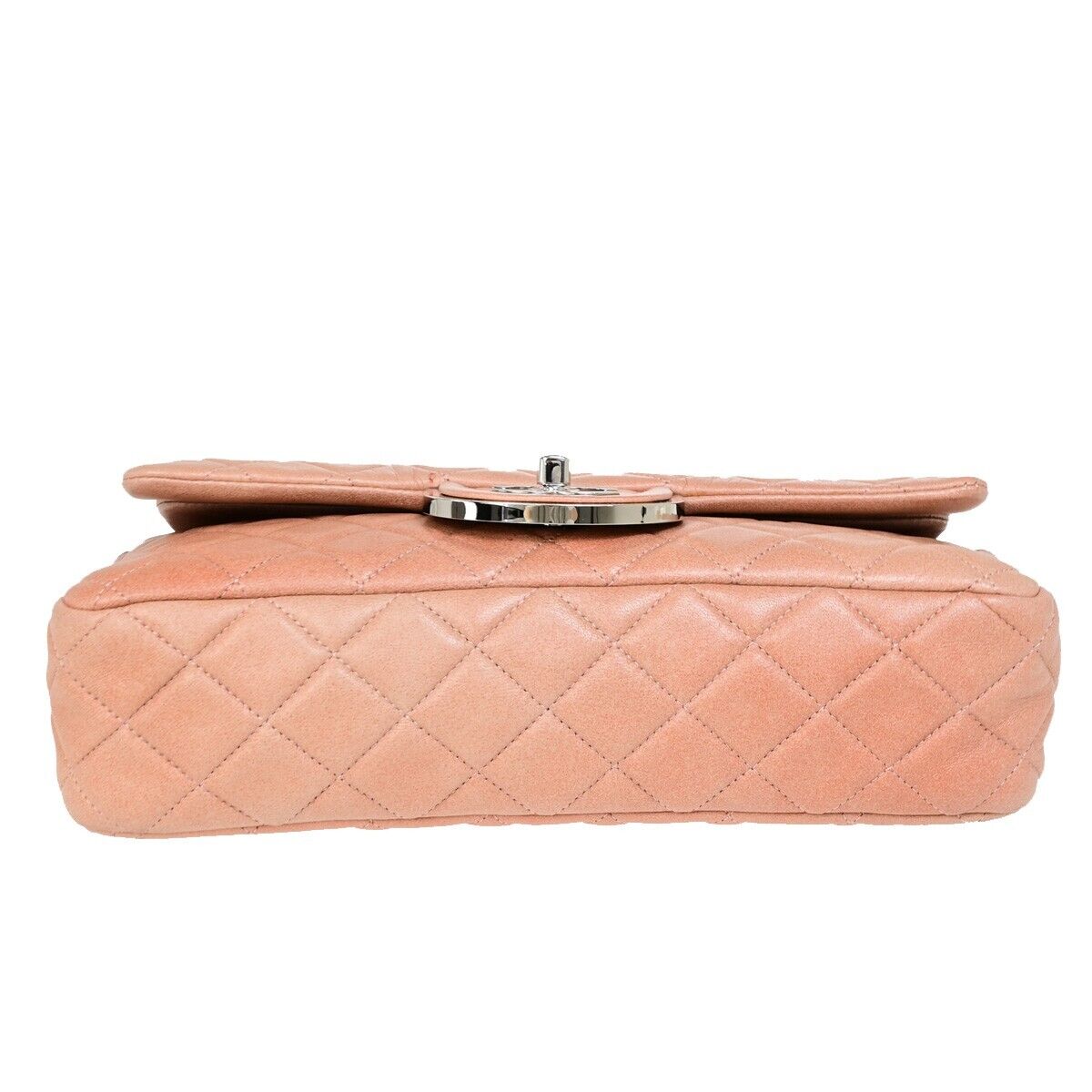 CHANEL CC Matelasse 25 Double Flap Chain Shoulder Bag Leather Pink 373RK146