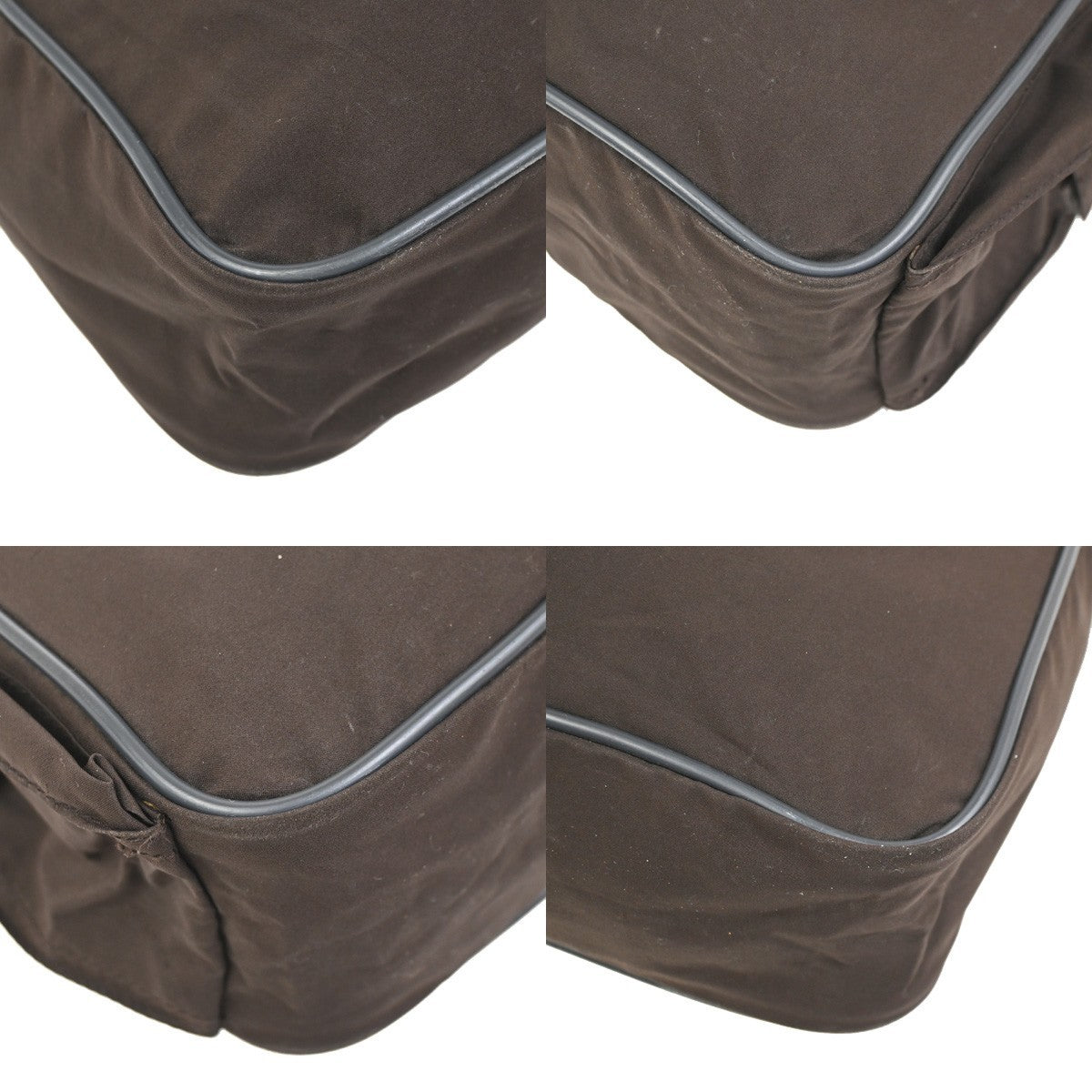 PRADA  Sport Line Shoulder Crossbody Bag Nylon Leather Canvas Brown SHW 01KD085