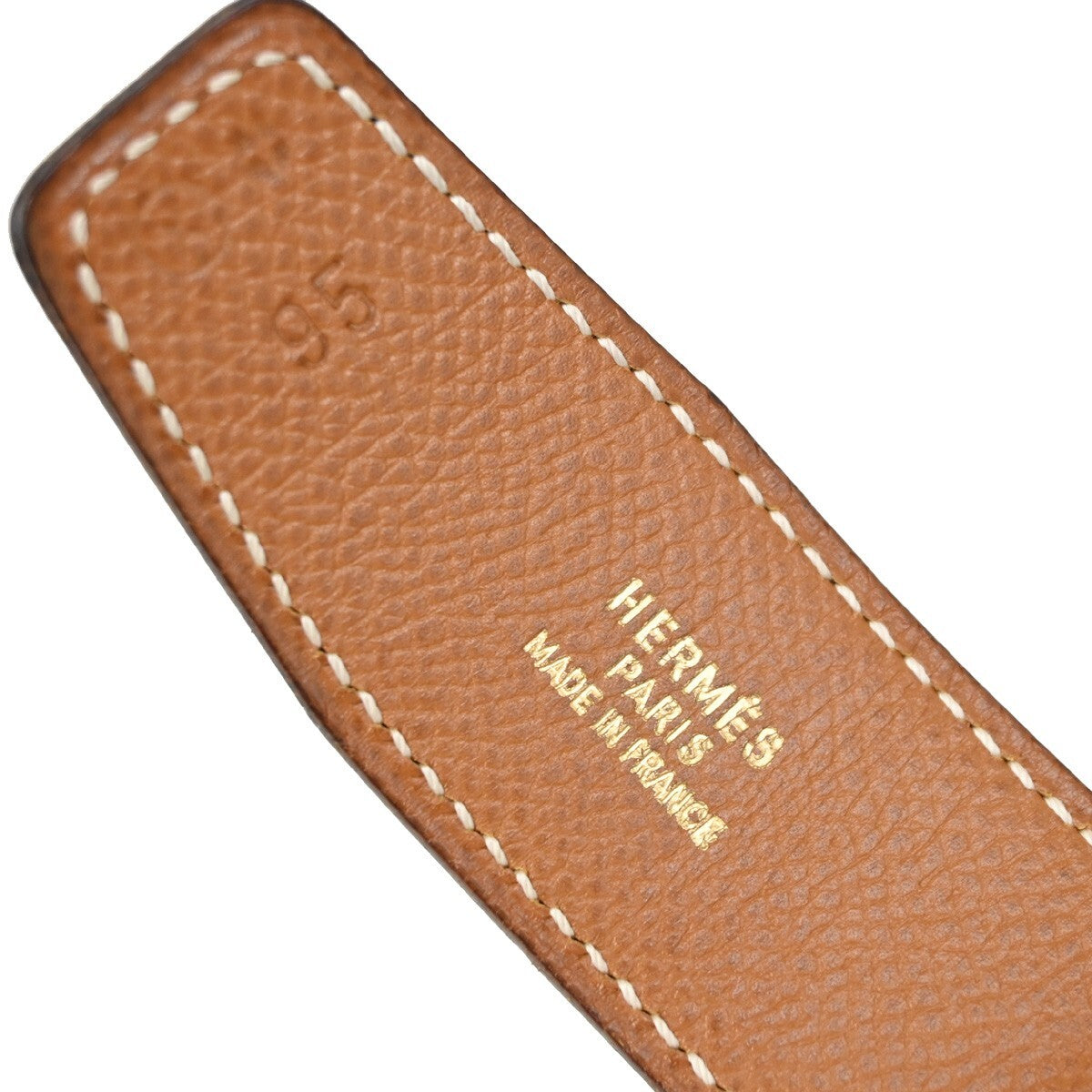 HERMES H Logo Constance Reversible Buckle Belt Leather Black Brown 82RF277