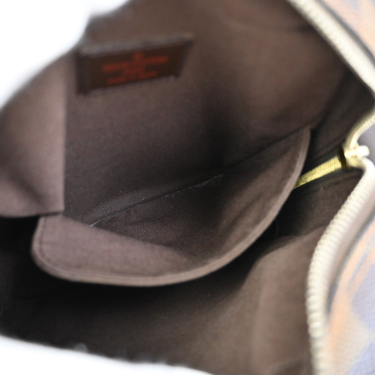 LOUIS VUITTON Olav PM Shoulder Bag Damier Ebene Leather Brown N41442 85FB540