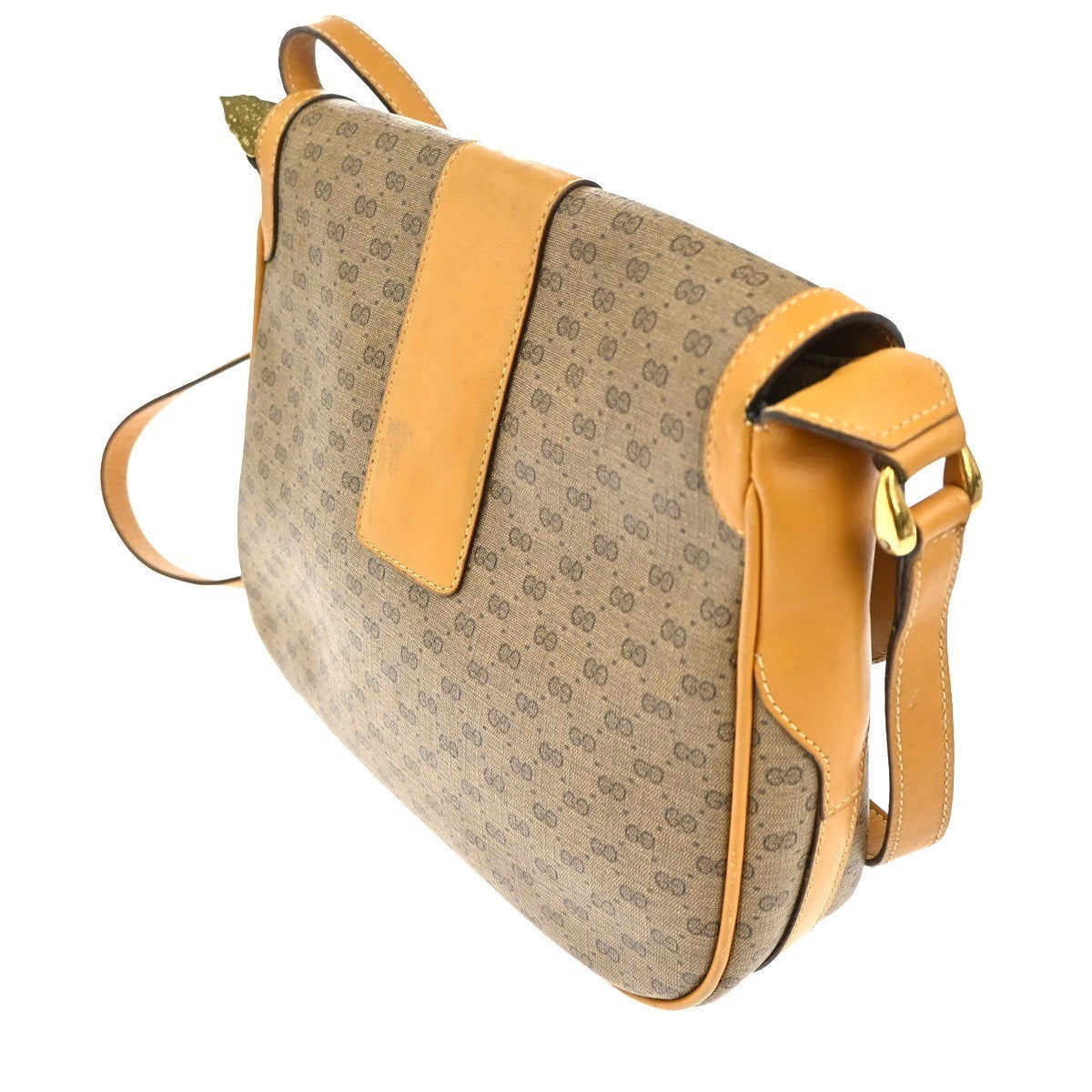 GUCCI Micro GG Pattern Shoulder Bag PVC Leather Brown Italy GHW 63TA478