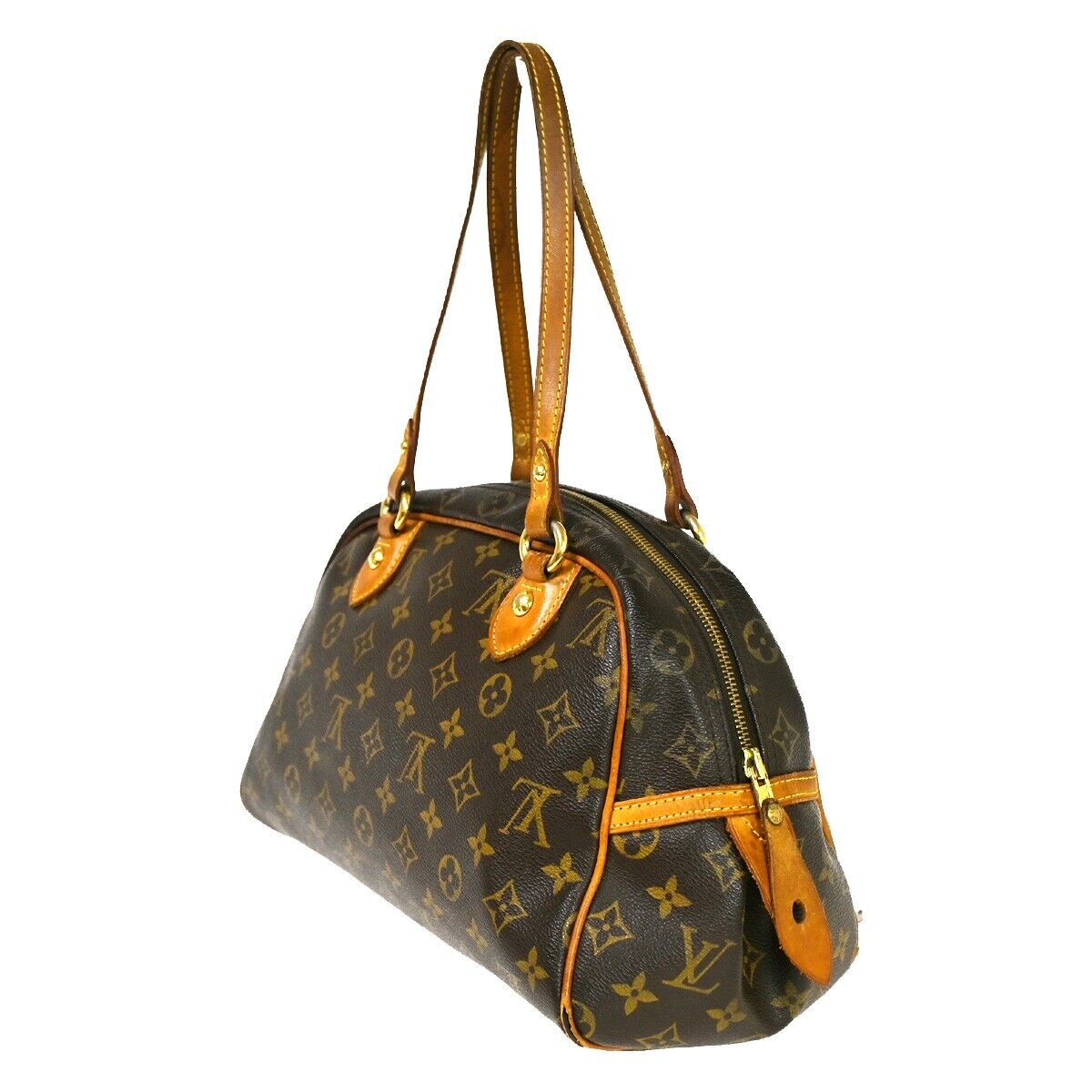 LOUIS VUITTON Montorgueil PM Shoulder Bag Monogram Leather Brown M95565 34YD106