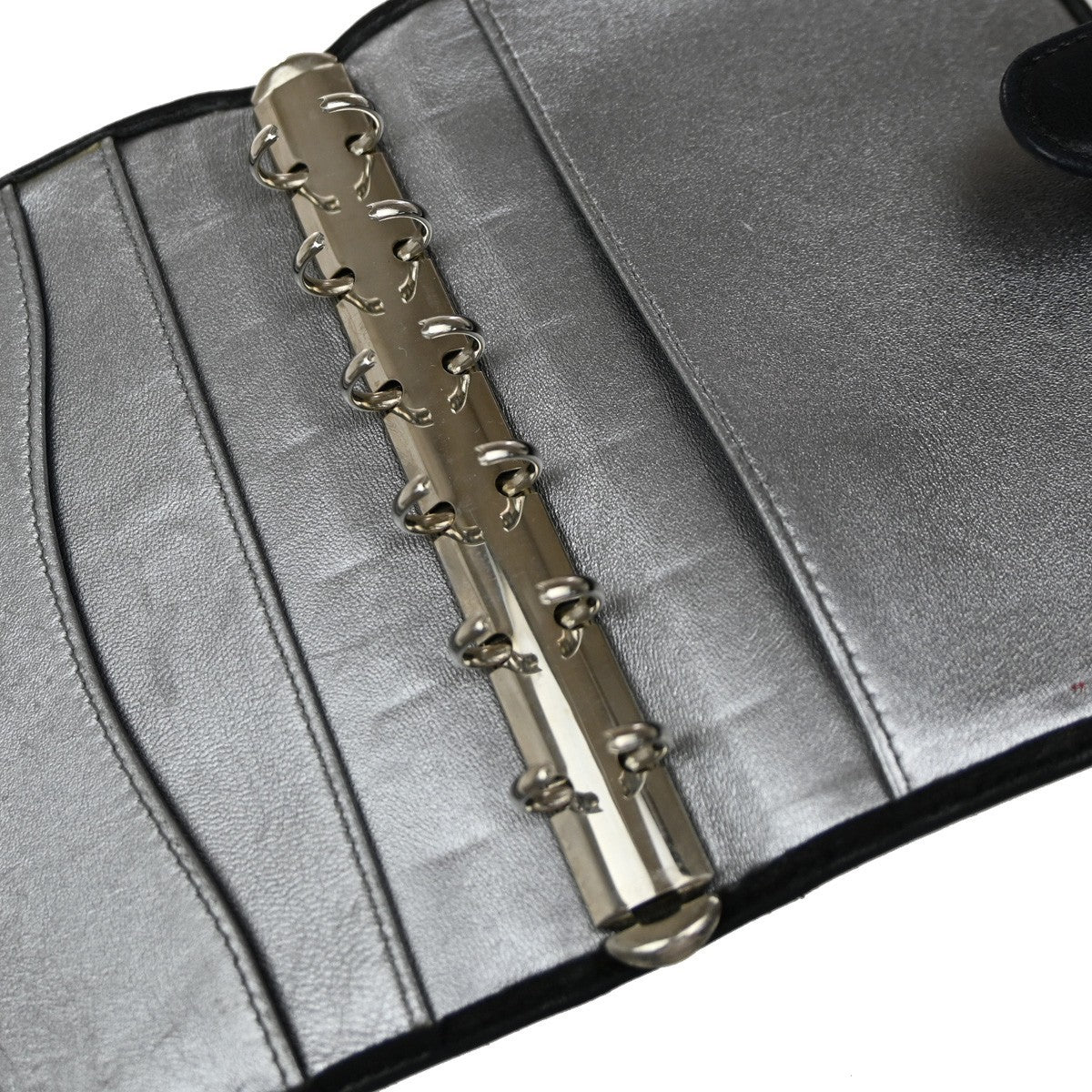 CHANEL Mademoiselle Agenda Day Planner Notebook Cover Leather Black SHW 60EG116