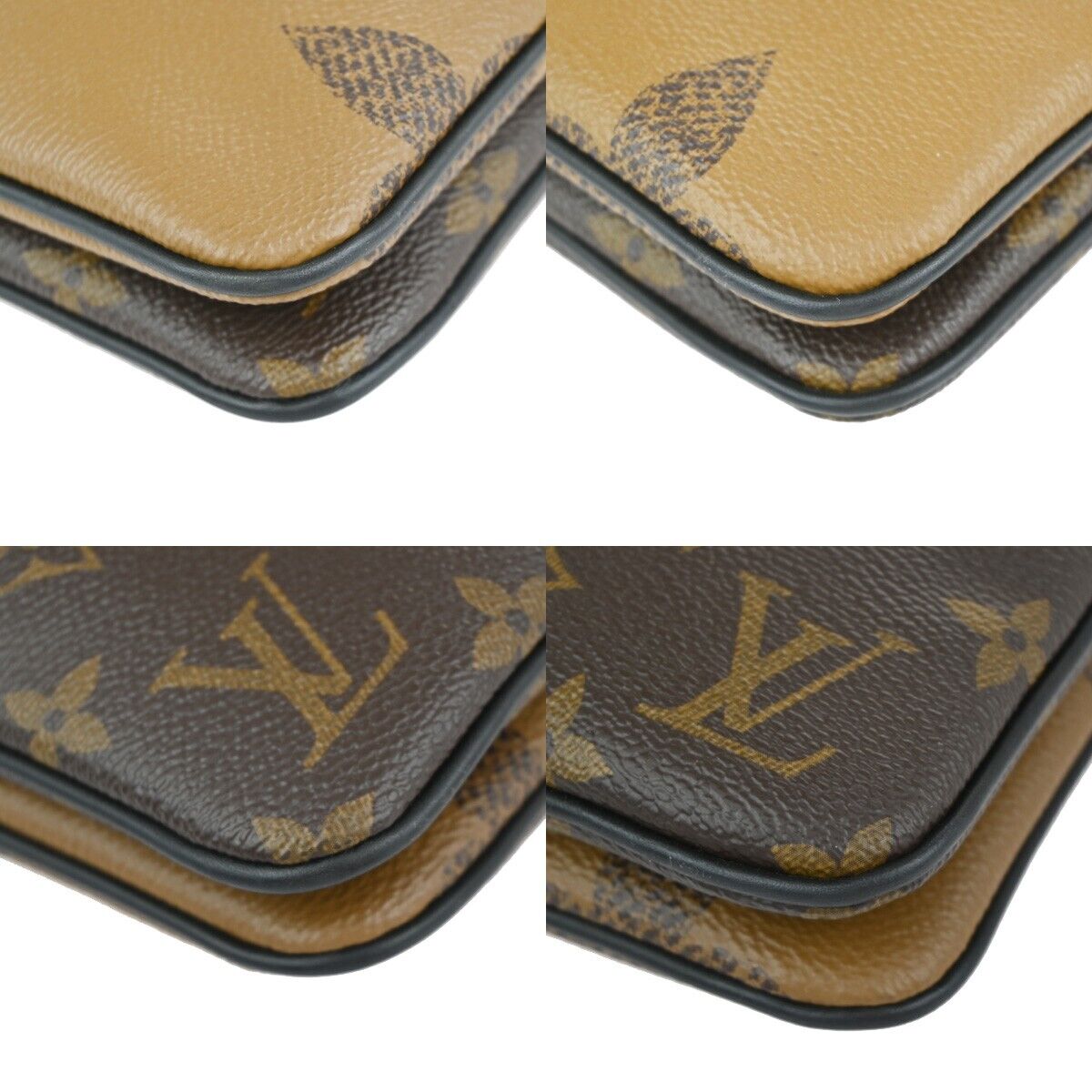 LOUIS VUITTON Pochette Double Zip Shoulder Bag Monogram Reverse M69203 685RJ731