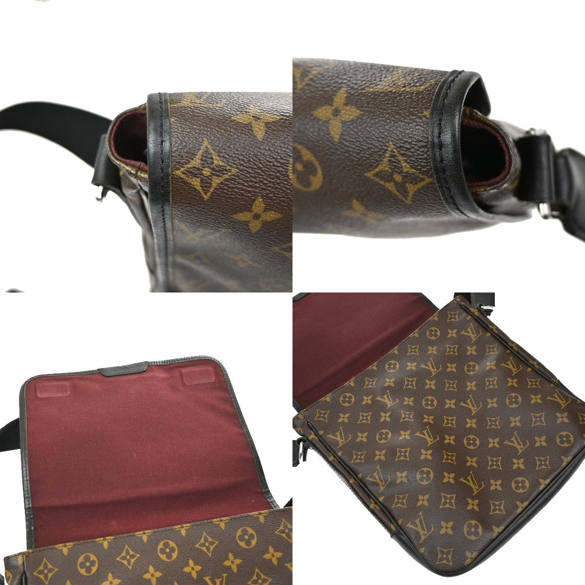 LOUIS VUITTON Bass MM Shoulder Bag Monogram Macassar Brown Black M56715 72KB468