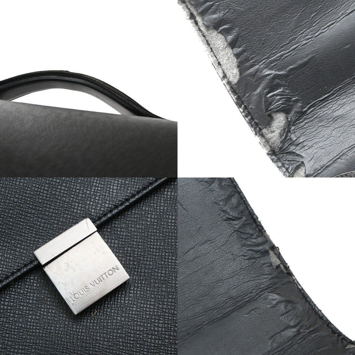 LOUIS VUITTON Serviette Kazan Brifecase Hand Bag Taiga Leather BK M30802 04KP441