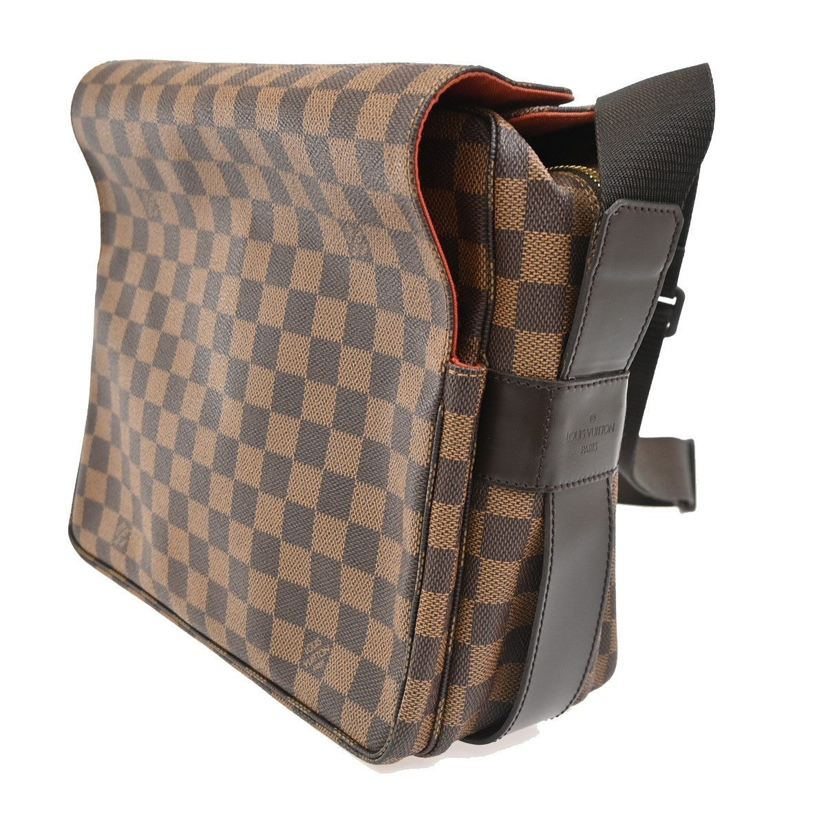 LOUIS VUITTON Naviglio Shoulder Bag Damier Ebene Leather Brown N45255 96TA697