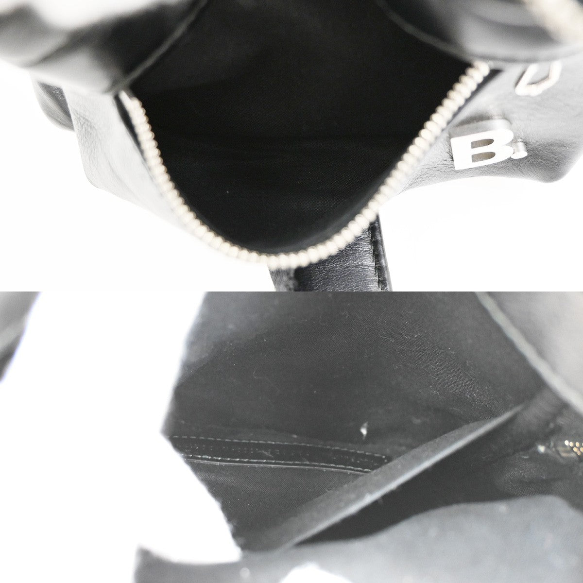 BALENCIAGA B Logo Backpack Adjustable Strap Leather Black Italy 84TA674