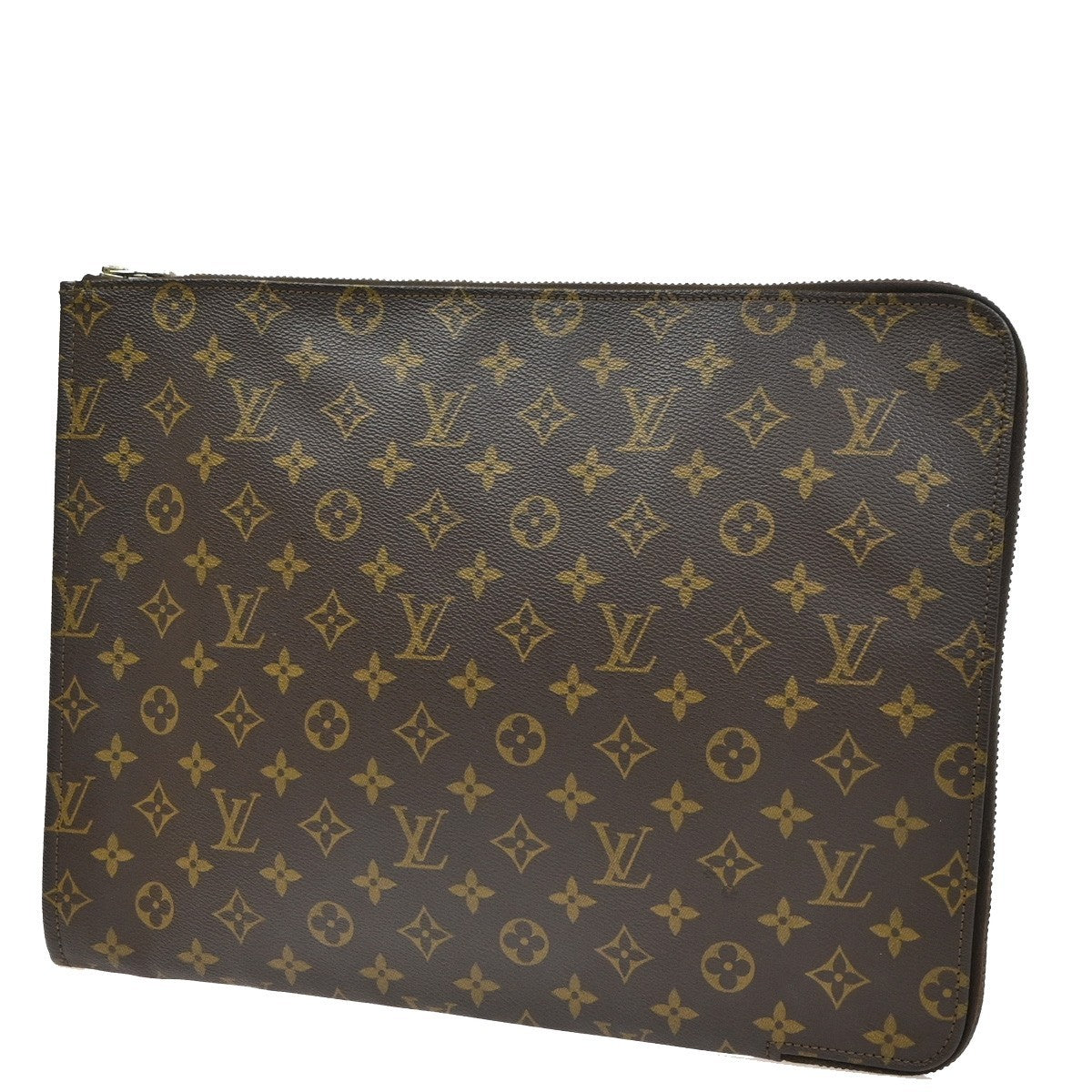 LOUIS VUITTON Poche Documents Clutch Bag Monogram Leather Brown M53456 61CA947