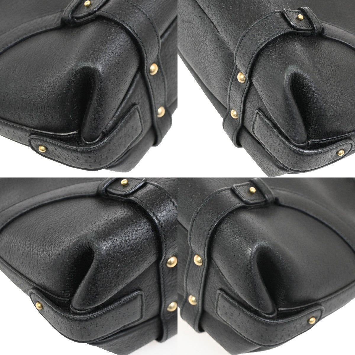 SALVATORE FERRAGAMO Gancini Shoulder Hand Bag Leather Black GHW 30DA049