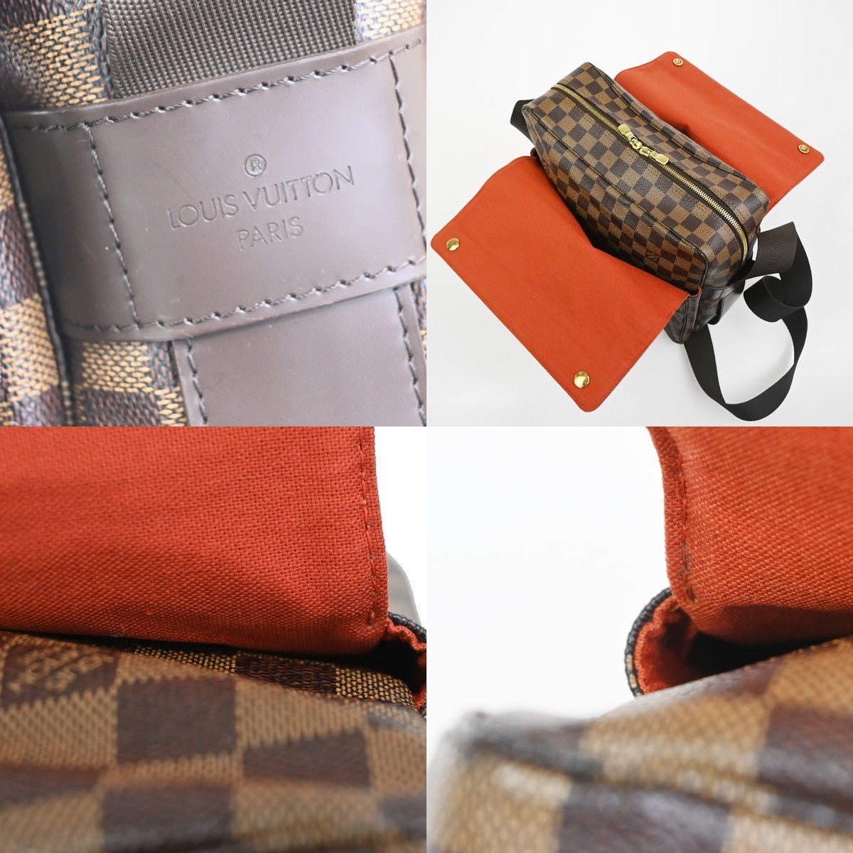 LOUIS VUITTON Naviglio Shoulder Bag Damier Ebene Leather Brown N45255 15YH939