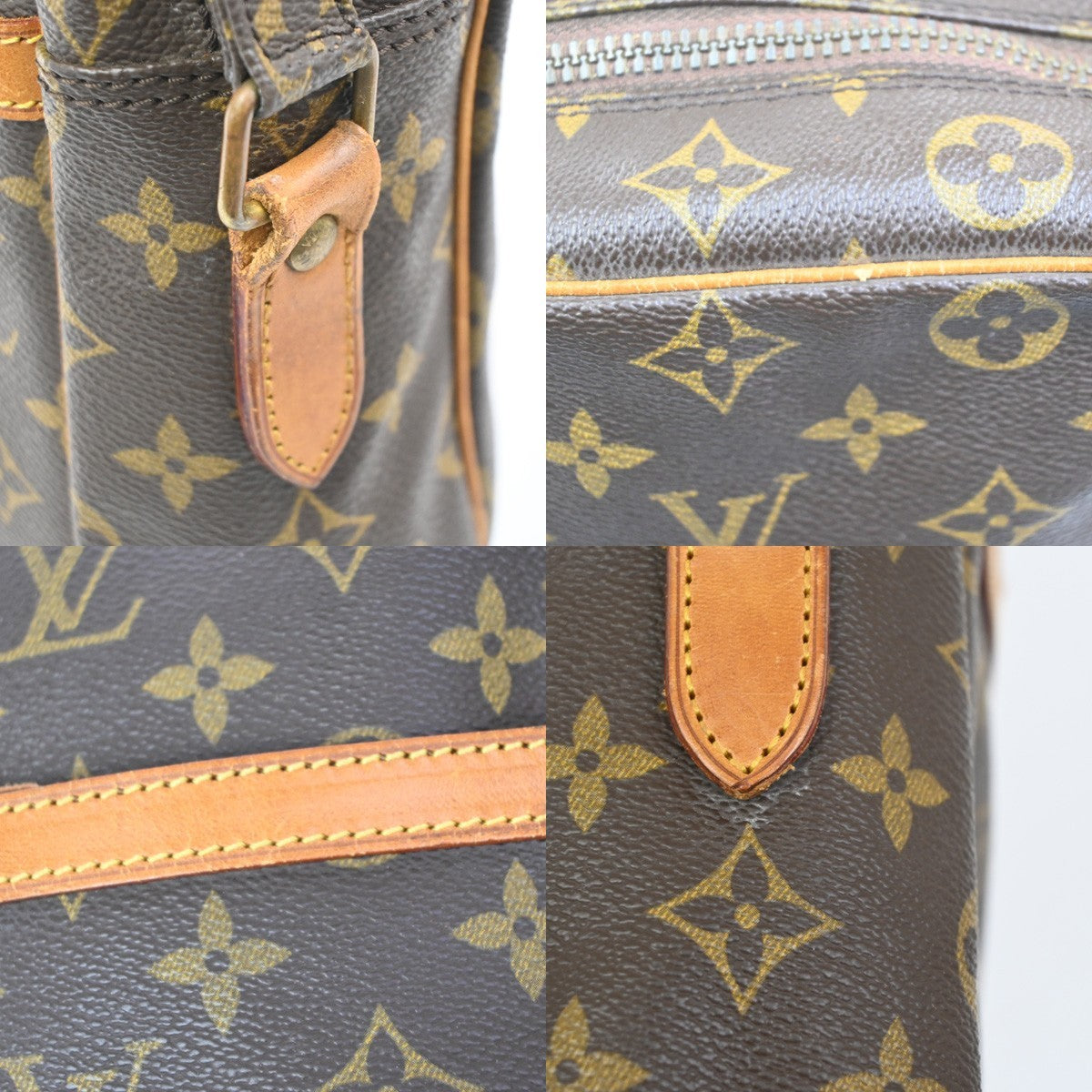 LOUIS VUITTON Logo Danube MM Shoulder Bag Monogram Leather Brown M45264 37KC060