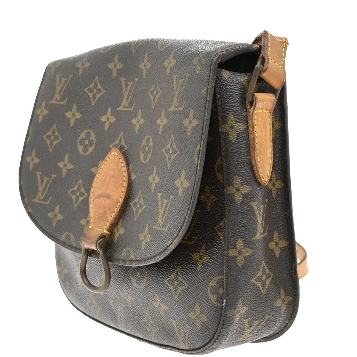LOUIS VUITTON Saint Cloud GM Shoulder Bag Monogram Leather Brown M51242 64KP074
