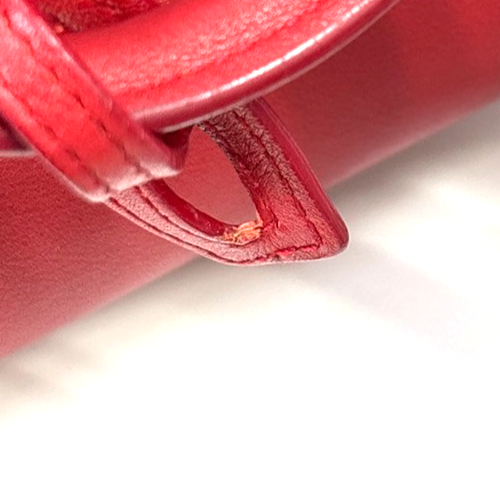 SAINT LAURENT Baby Cabas YSL 2way Shoulder Hand Bag Leather Red Italy 97RL889