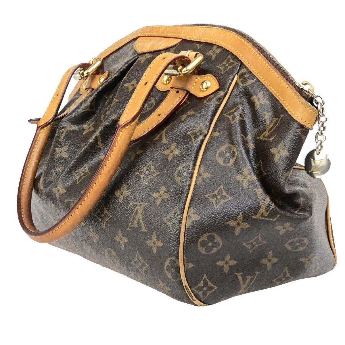 LOUIS VUITTON LV Tivoli GM Shoulder Bag Monogram Leather Brown M40144 34ED314