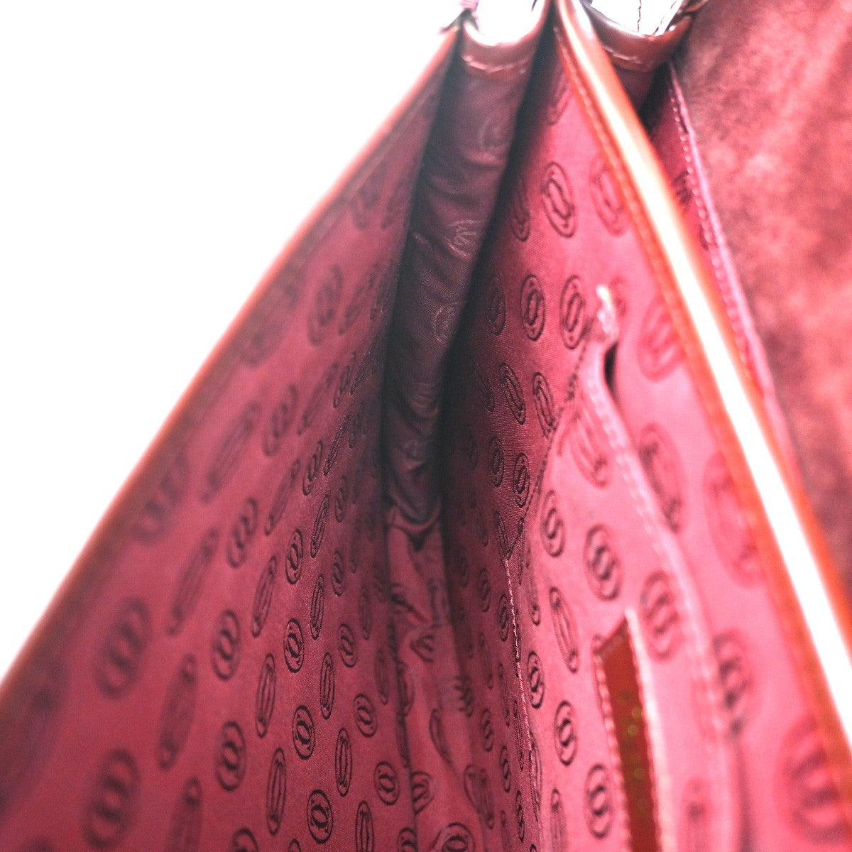 CARTIER 2C Logo Shoulder Crossbody Bag Leather Red GHW France 35YJ122