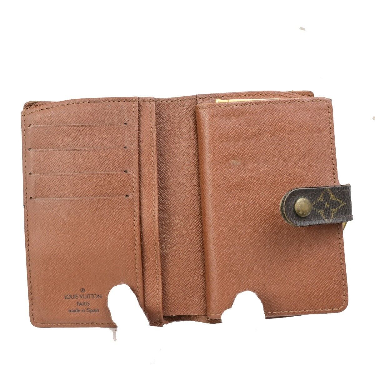 LOUIS VUITTON LV Logo 3 Set Trifold Bifold Wallet Monogram Leather Brown 68KA468
