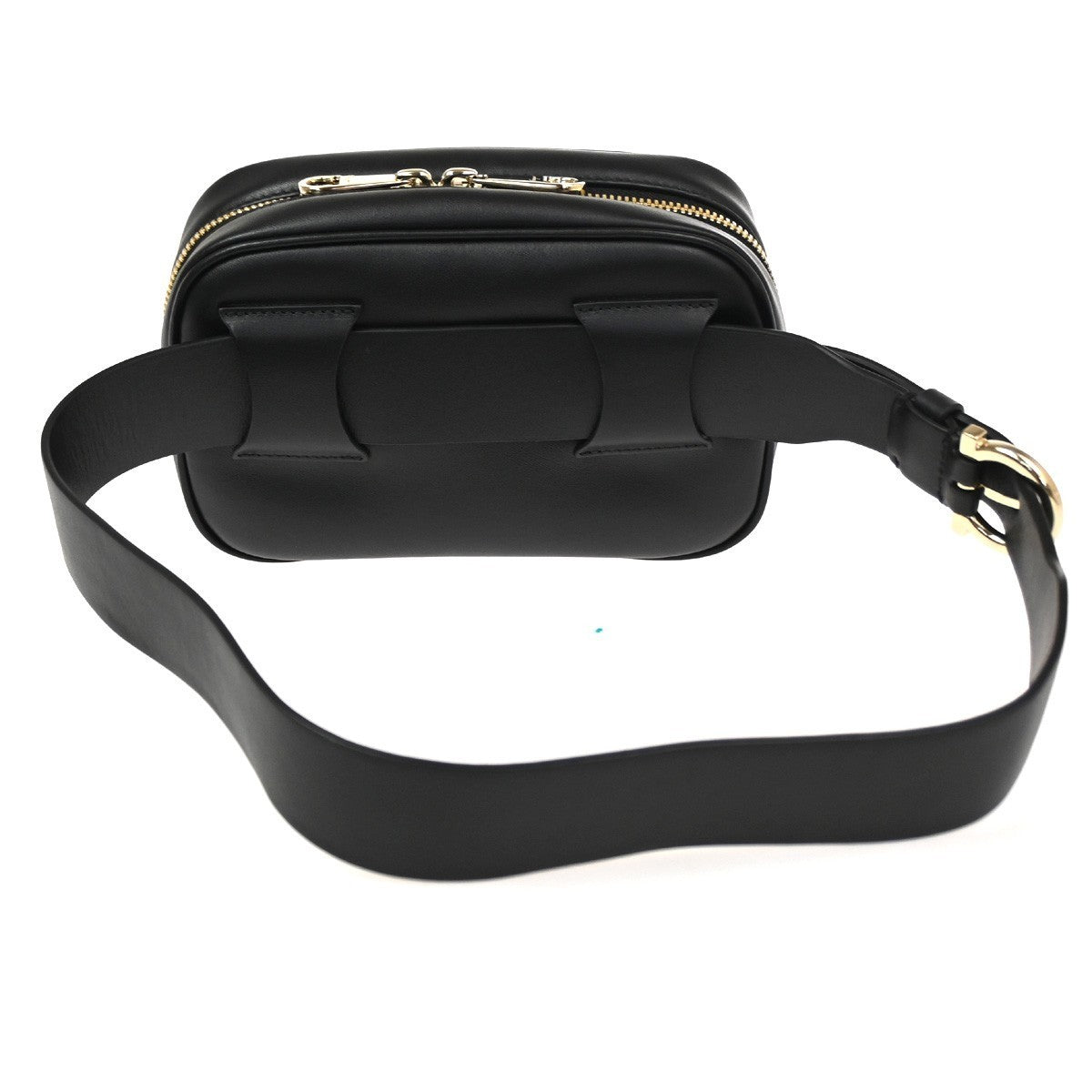SALVATORE FERRAGAMO Gancini Mini Waist Bag Leather Black GHW Italy 85TA669