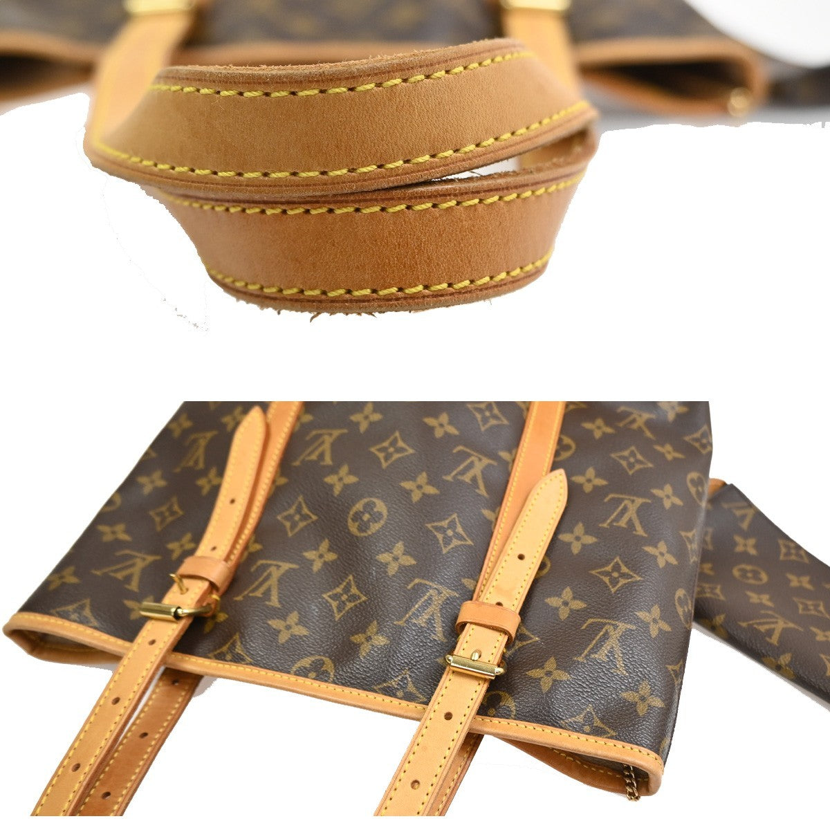 LOUIS VUITTON BUCKET GM Shoulder Tote Bag Monogram Leather Brown M42236 88YJ102
