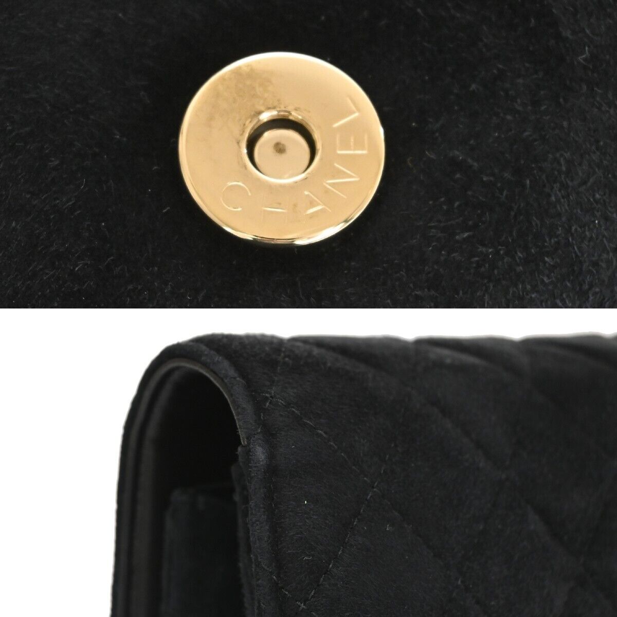 CHANEL CC Logo Matelasse Chain Shoulder Bag Suede BK Rhinestone Pearl 770RJ051