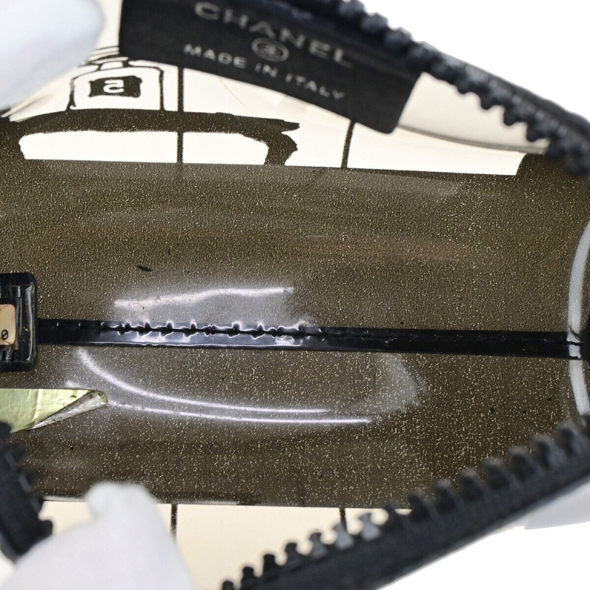 CHANEL CC Logo Coco Maison Window Mini Pouch Bag PVC Leather Black Italy 63FB253