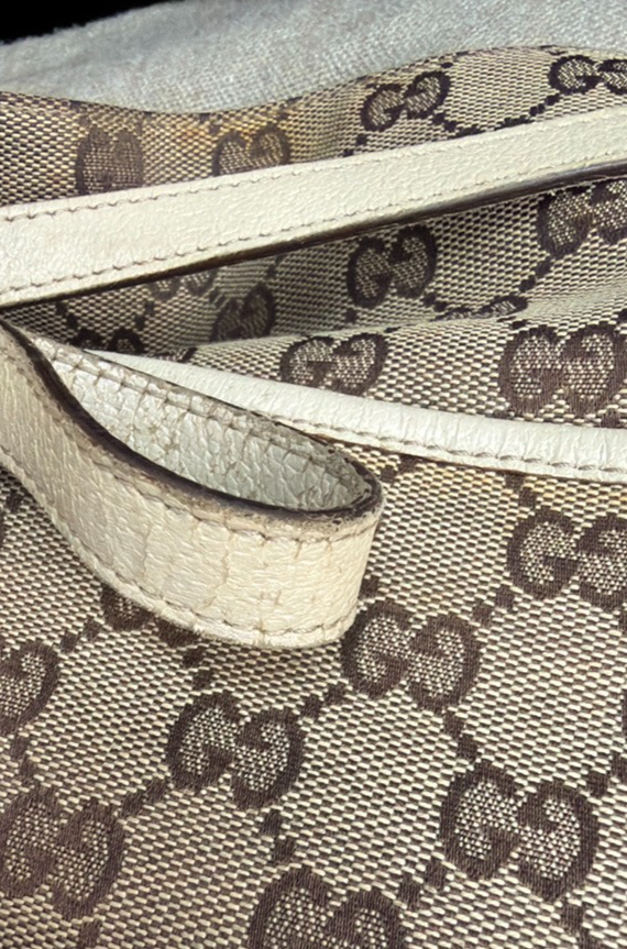 GUCCI GG Pattern Shoulder Tote Bag Canvas Leather Brown GHW Italy 61YH810
