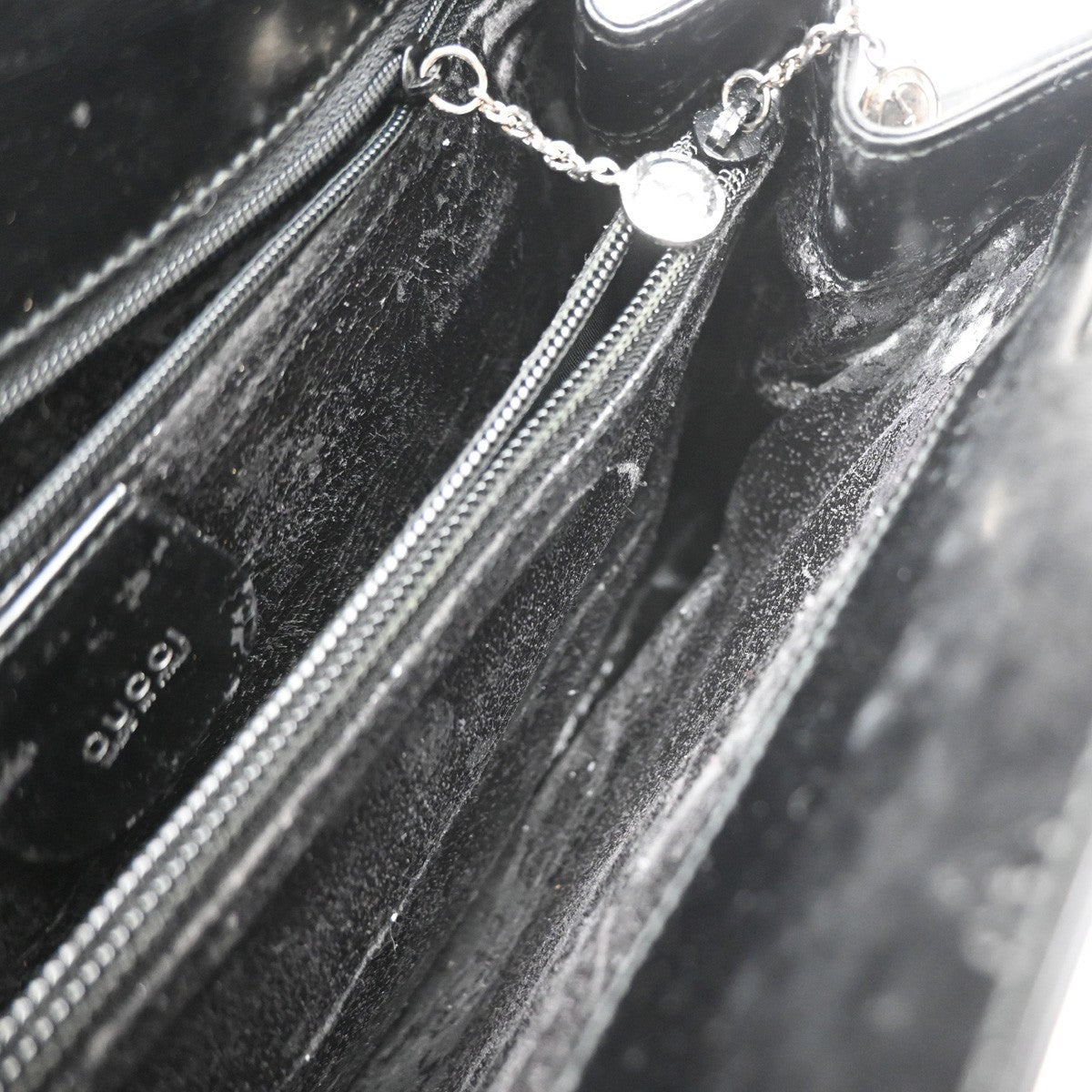 GUCCI Logo Crossbody Shoulder Hand Bag Leather Black SHW Italy 09CB018