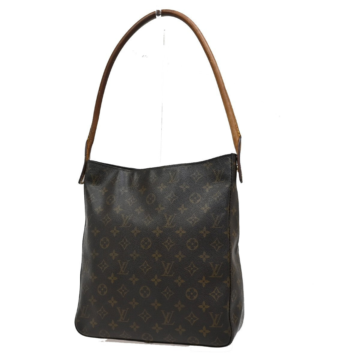 LOUIS VUITTON Logo Looping GM Shoulder Bag Monogram Leather Brown M51145 64EE288