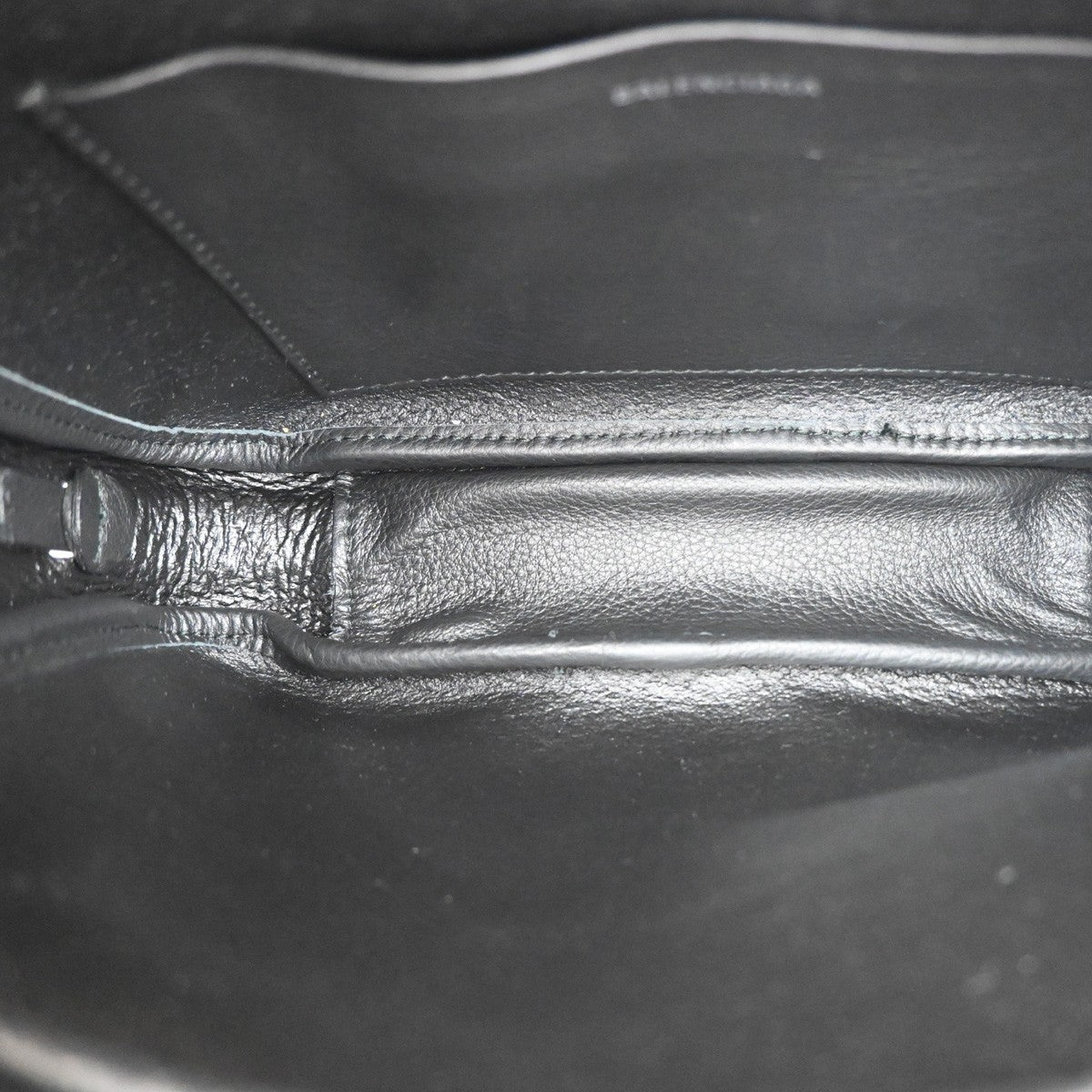 BALENCIAGA Logo Mini Shoulder Bag Hand Bag Leather Black Italy 77RF487