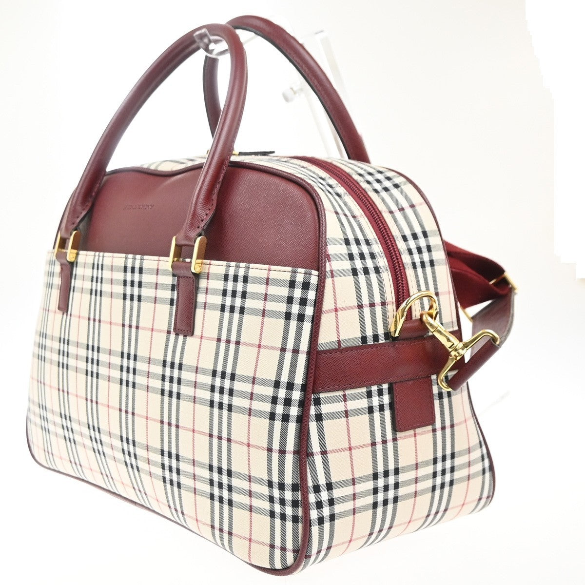 BURBERRY Nova Check Pattern 2way Shoulder Hand Bag Canvas Leather BE RD 75RL822