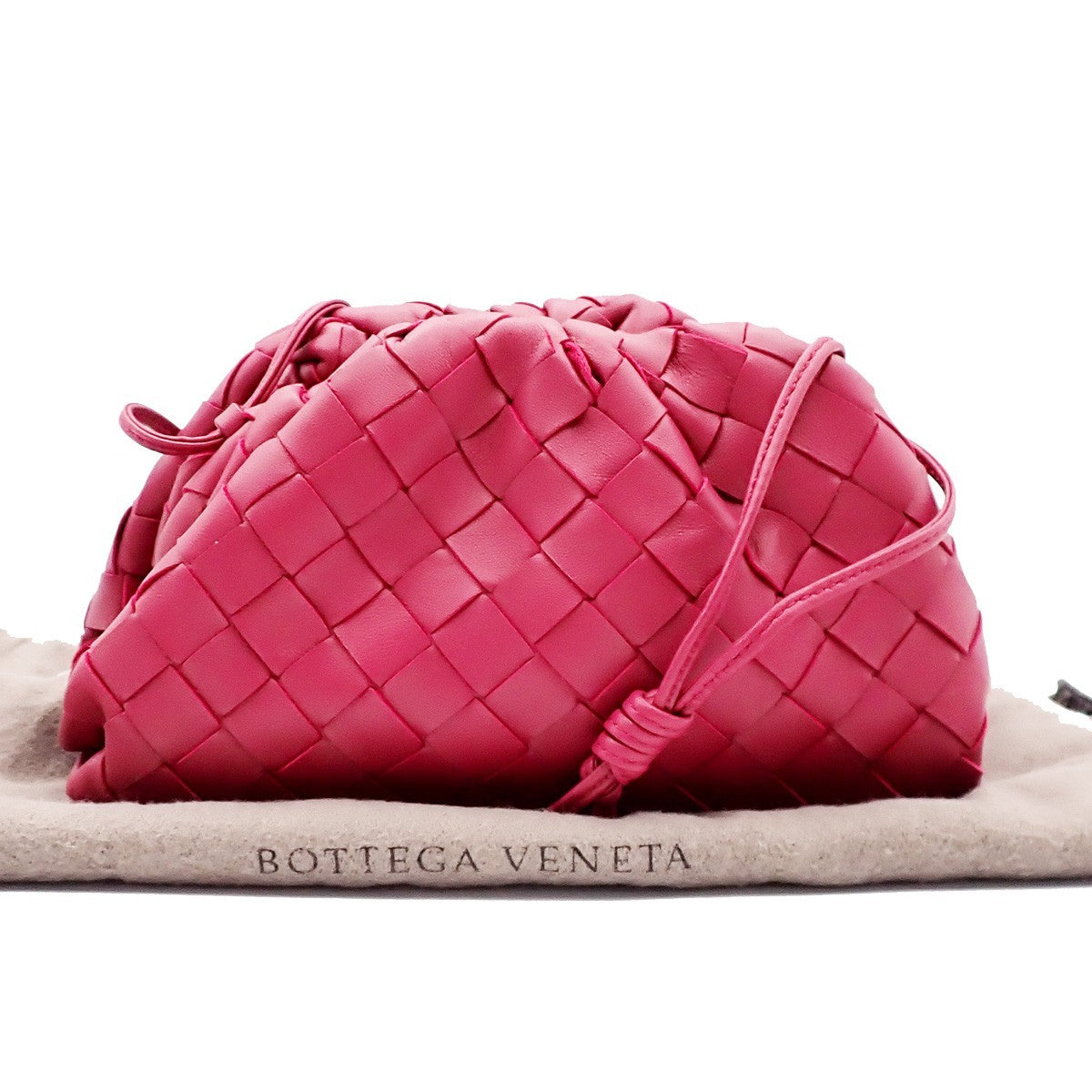BOTTEGA VENETA Logo Intrecciato Mini Shoulder Bag Leather Pink Italy 93RF473