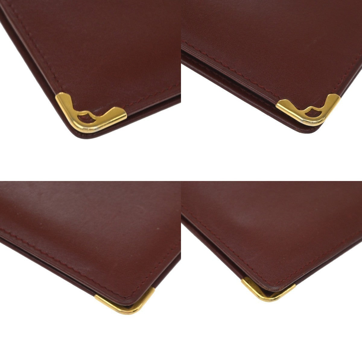 Must De Cartier 2C Logo Bifold Long Wallet Purse Leather Red Spain 08KD162
