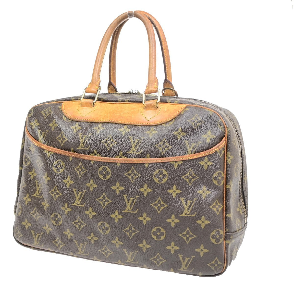 LOUIS VUITTON LV Logo Deauville Hand Bag Monogram Leather Brown M47270 30PA134