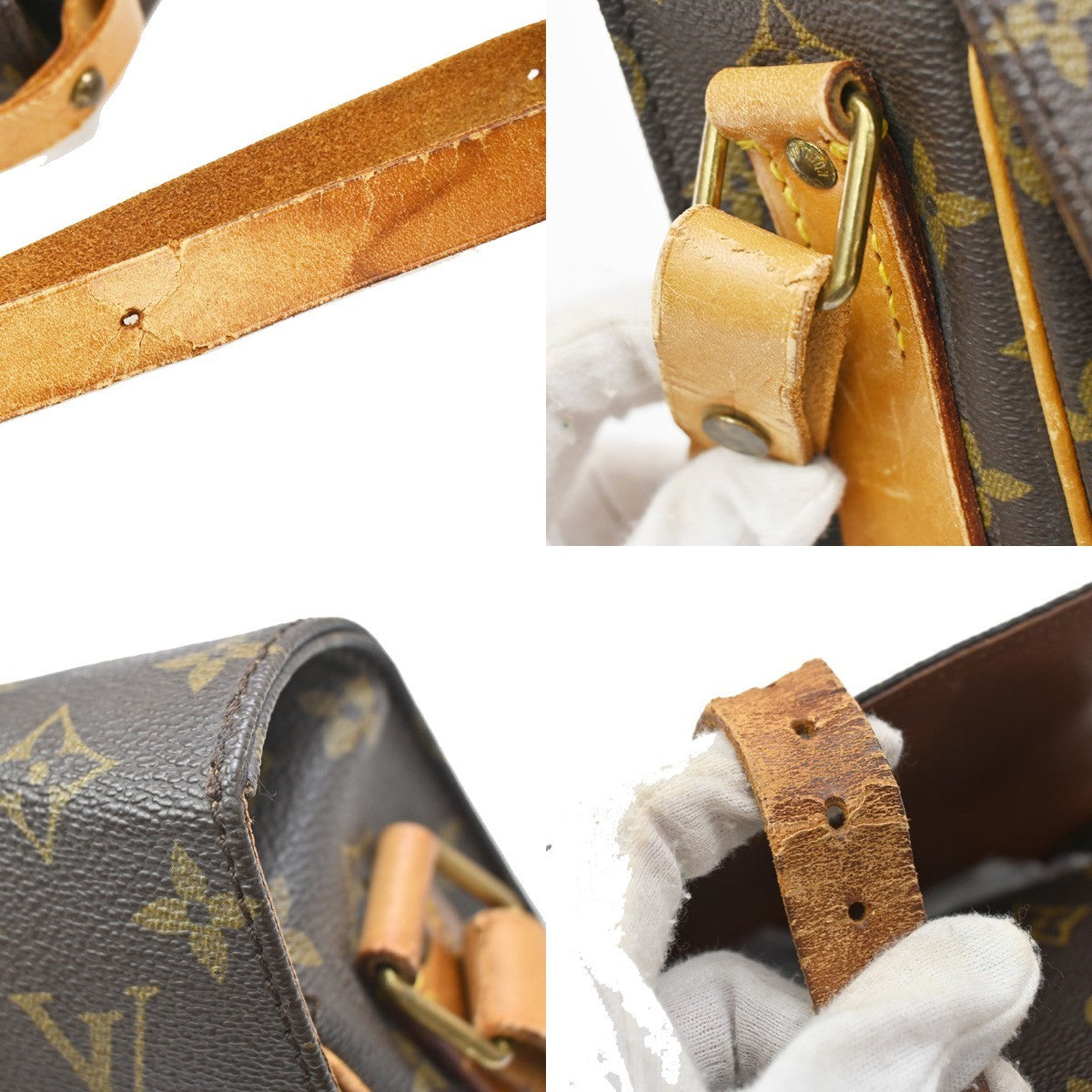LOUIS VUITTON Cartouchiere MM Shoulder Bag Monogram Leather Brown M51253 35KB438
