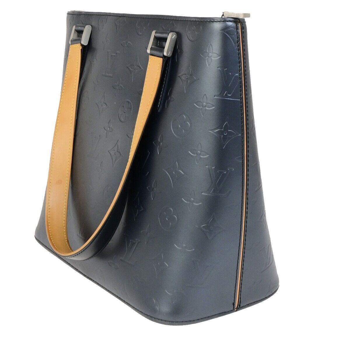 LOUIS VUITTON Stockton Shoulder Bag Monogram Mat Leather Blue M55115 97FB277