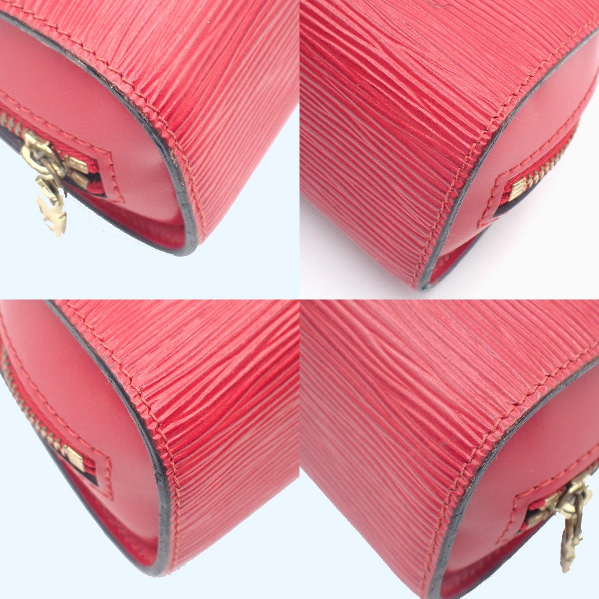 LOUIS VUITTON LV Logo Dauphine PM Pouch Bag Epi Leather Red M48447 05KC868