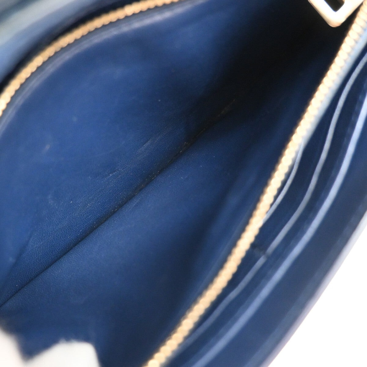 PRADA MILANO Logo Bow 2Way Shoulder Clutch Bag Saffiano LUX Leather Blue 87RF248