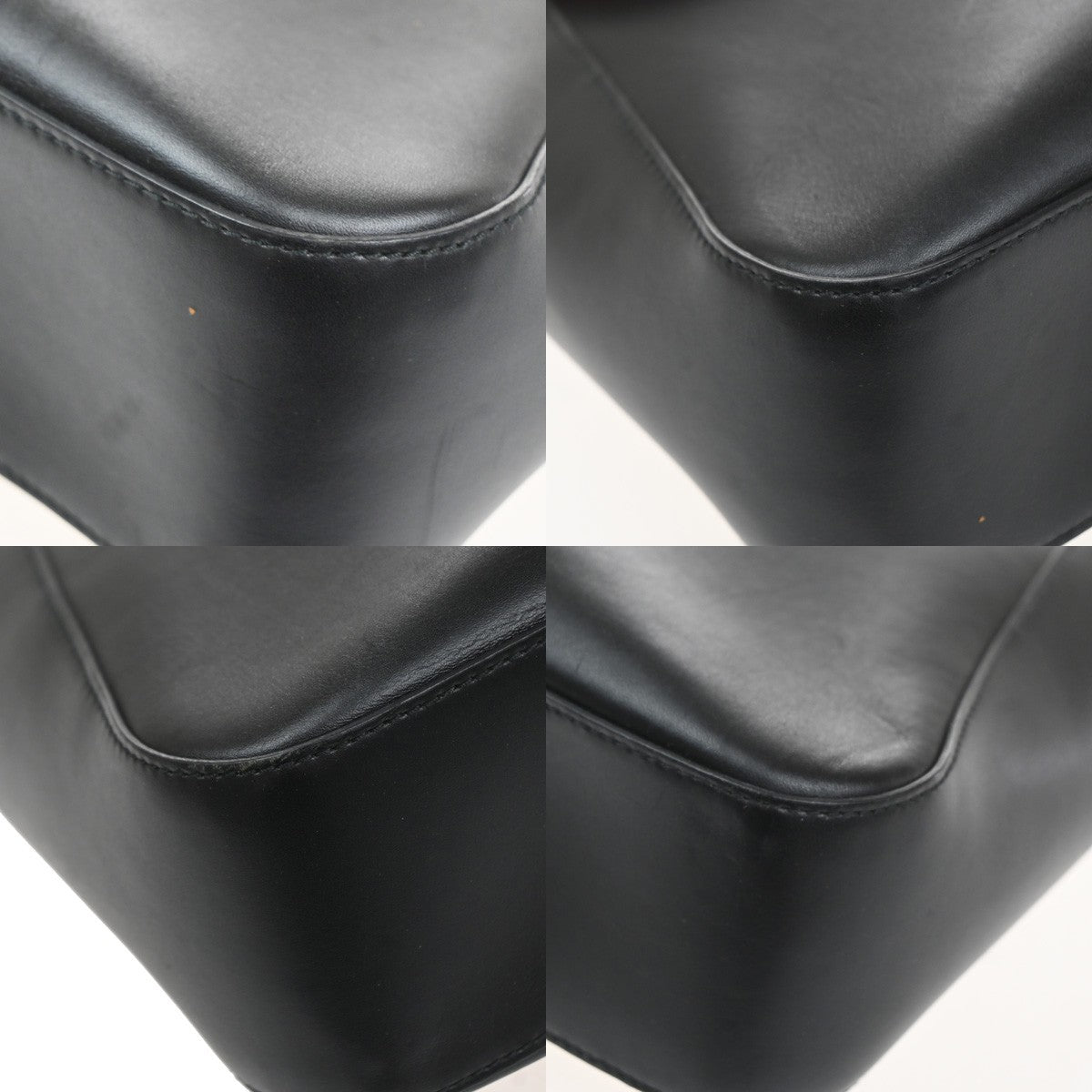 GUCCI Logo Sherry Line Hand Tote Bag Leather Canvas Black SHW Italy 83CA885