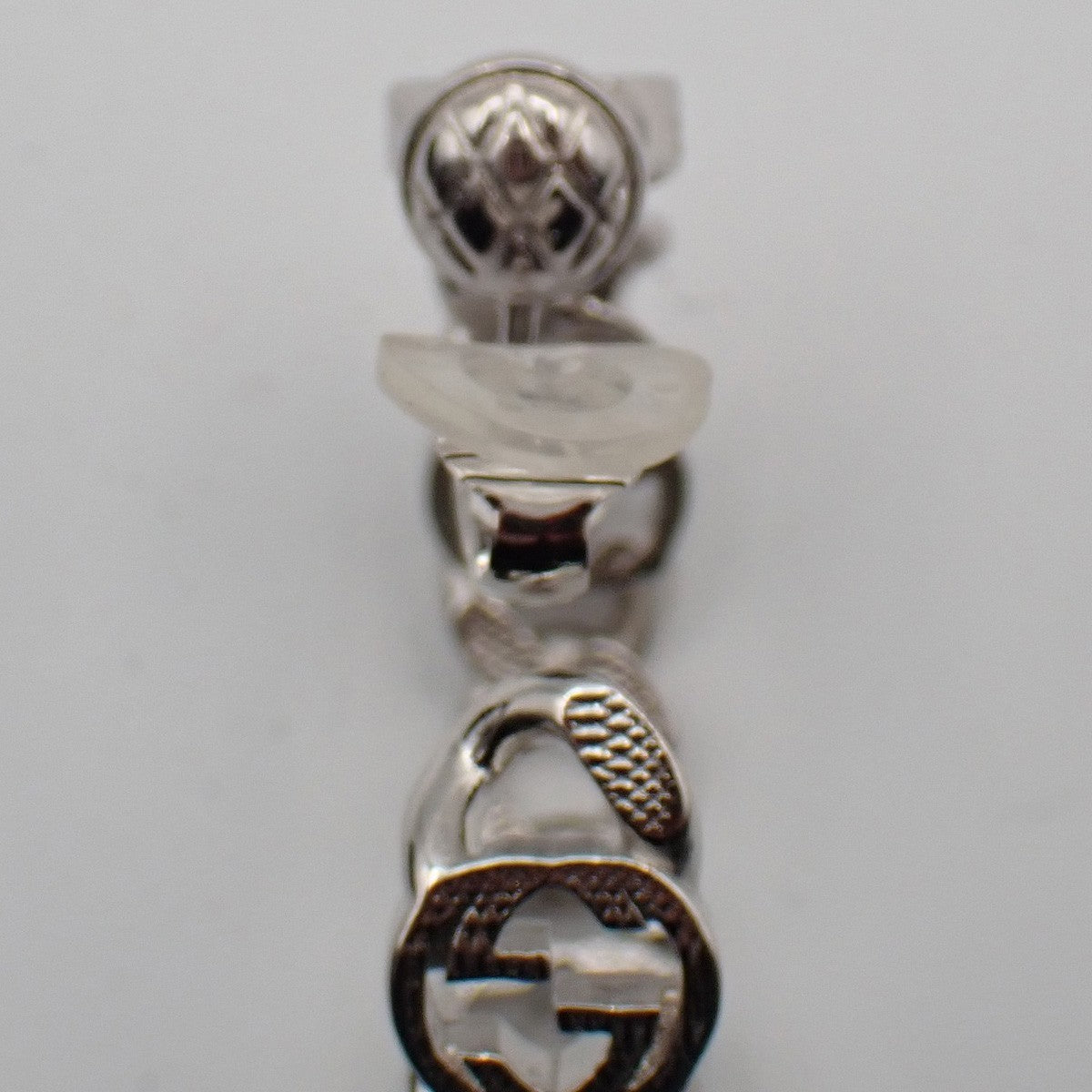 GUCCI Interlocking G Logo Single Earring Clip on Silver Accessory Italy 05RL696